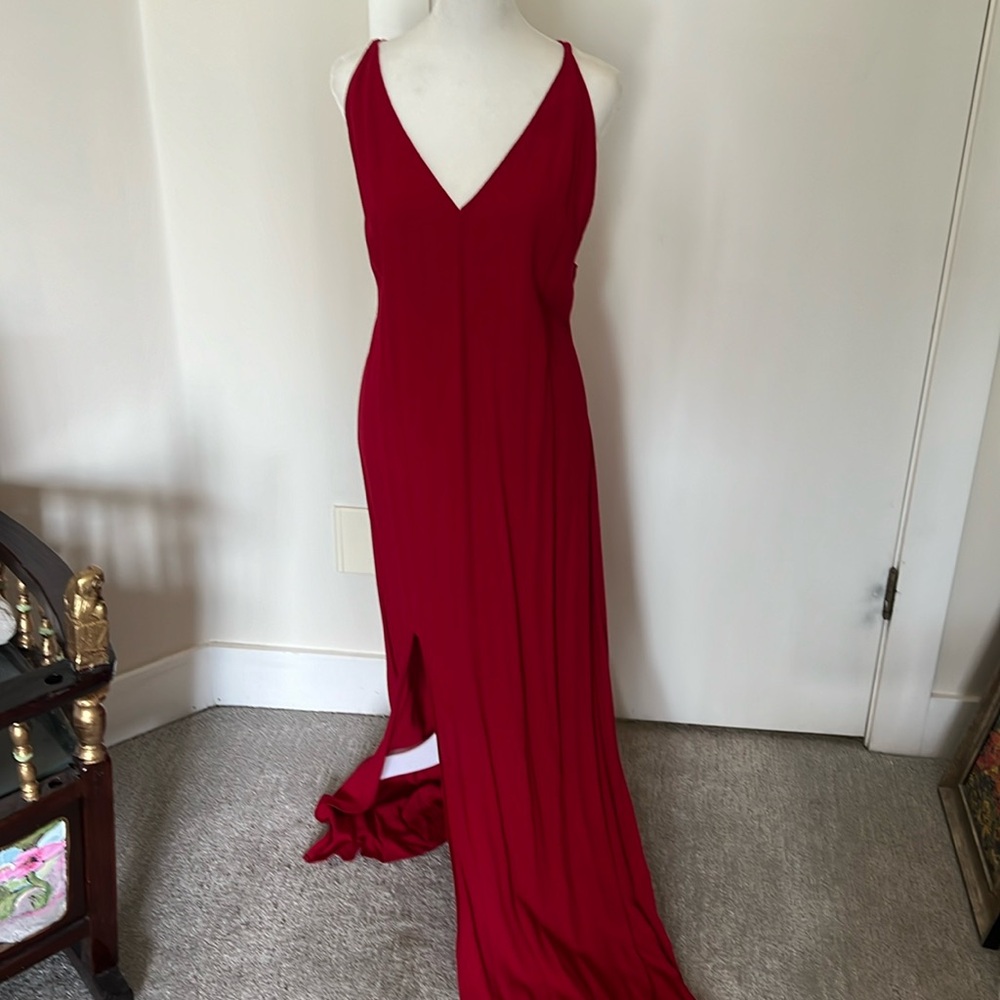 Reformation Size L red gown with slit up the front